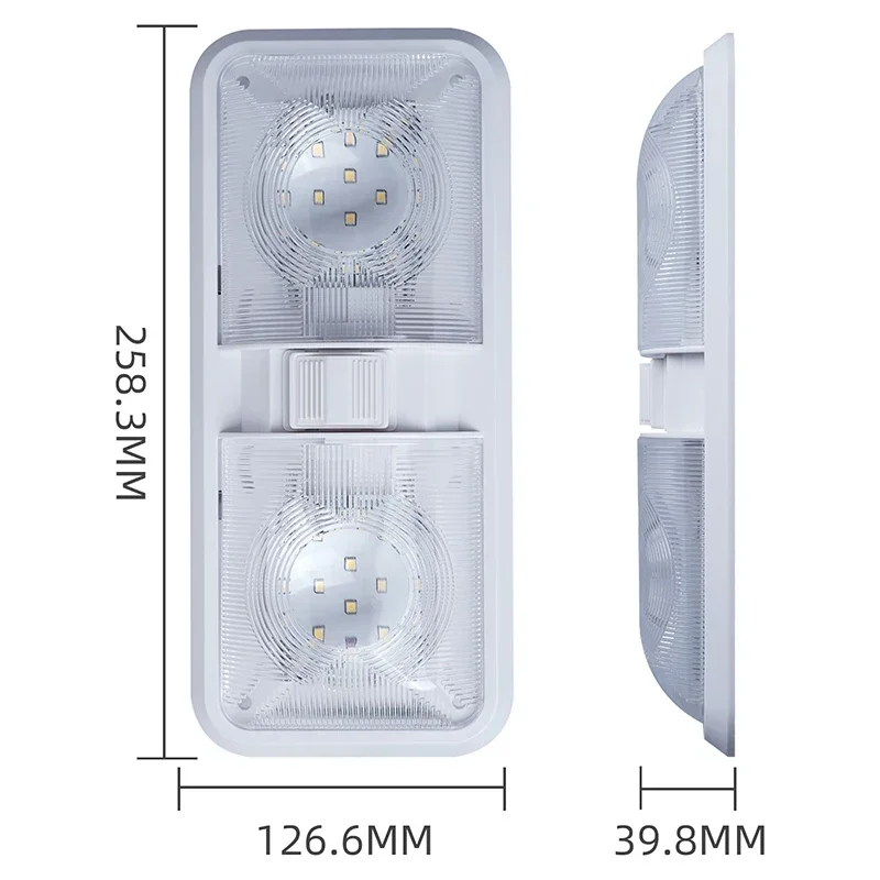 Highlight LED RV Ceiling Lamp Adjustable 12V Light Interior Double Dome Light 48 LED Truck Boat Camper Caravan Accessories
