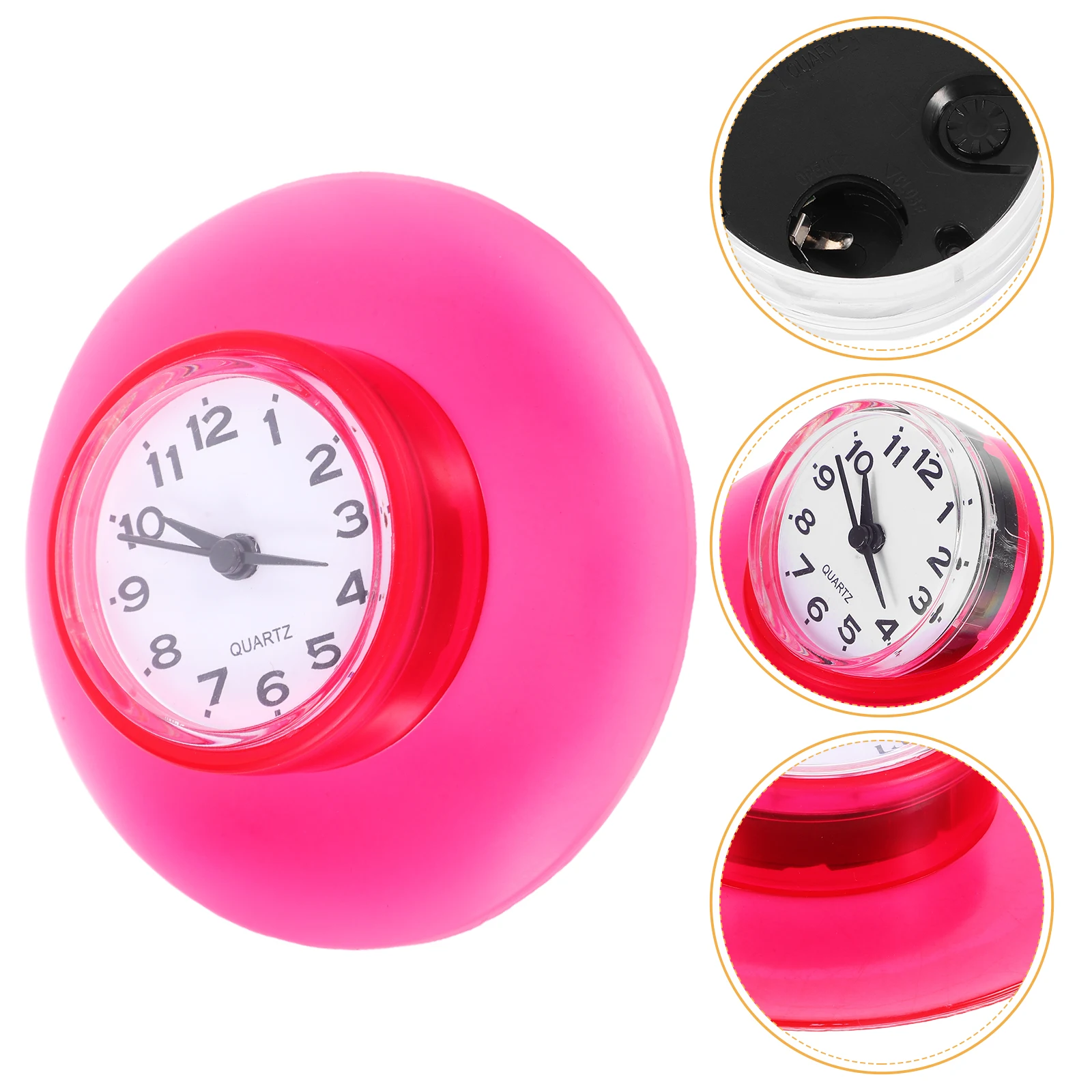 

Bathroom Suction Cup Clock Waterproof Mirror Wall Clocks for Seniors Decorative Shower Timer Clear Display Modern Design