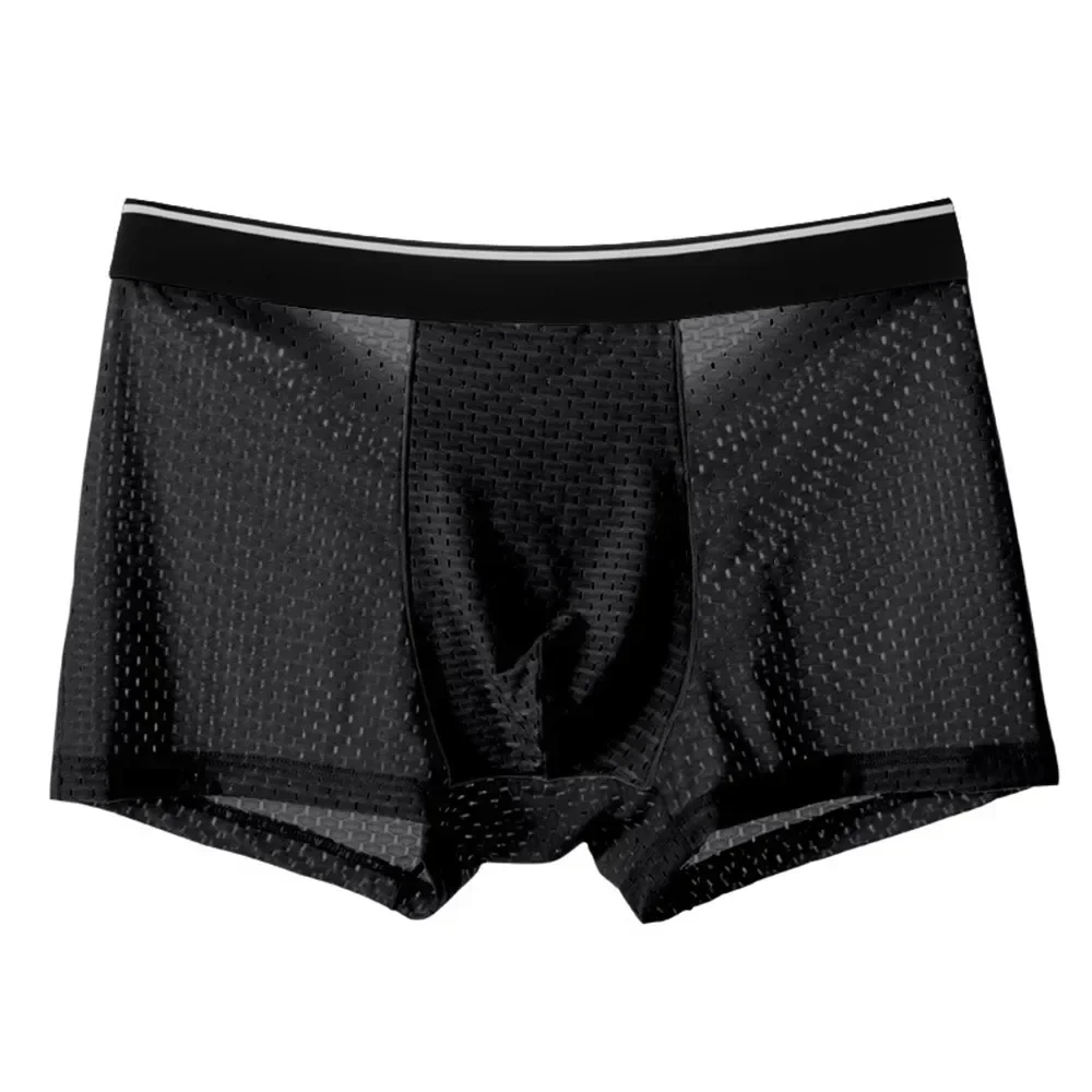 Summer Men Ice Silk Boxer Shorts And Underpants Modal Breathable Holes Briefs Underwear Boxers Man Pack Satin Brief Panties