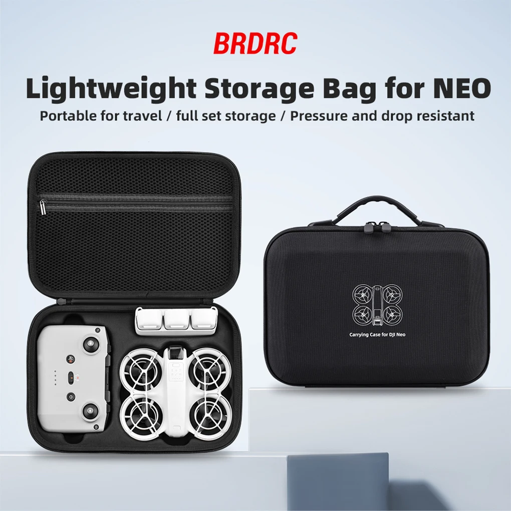 BRDRC  Storage Bag For DJI Neo Drone Body Battery Protective Carrying Case RC N3 PU Remote Controller Handbag NEO Travel Box