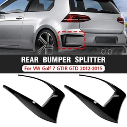 For VW Golf 7 7.5 MK7 MK7.5 GTI R GTD R400 2013-2020 Rear Bumper Brake Lamp Spoiler Trim Glossy Black 1Pair Frame Strip Canard