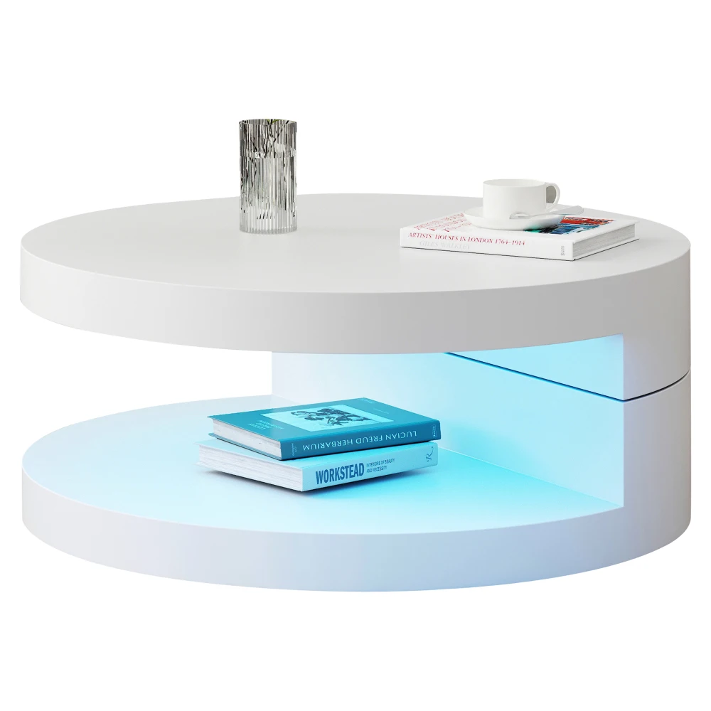 Moderner zylindrischer Couchtisch 360° ° Drehbare Wohnzimmermöbel mit einer Kapazität von 30 kg – Detail 29