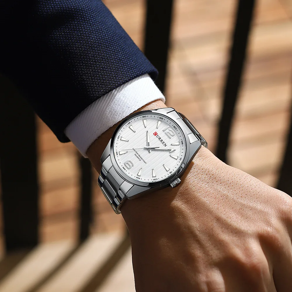 CURREN 8434 Modemarke Herrenuhr Wasserdicht Nachtlicht Elegante Business-Uhr mit Edelstahlarmband Geschenk für Männer Reloj Hombre – Detail 13