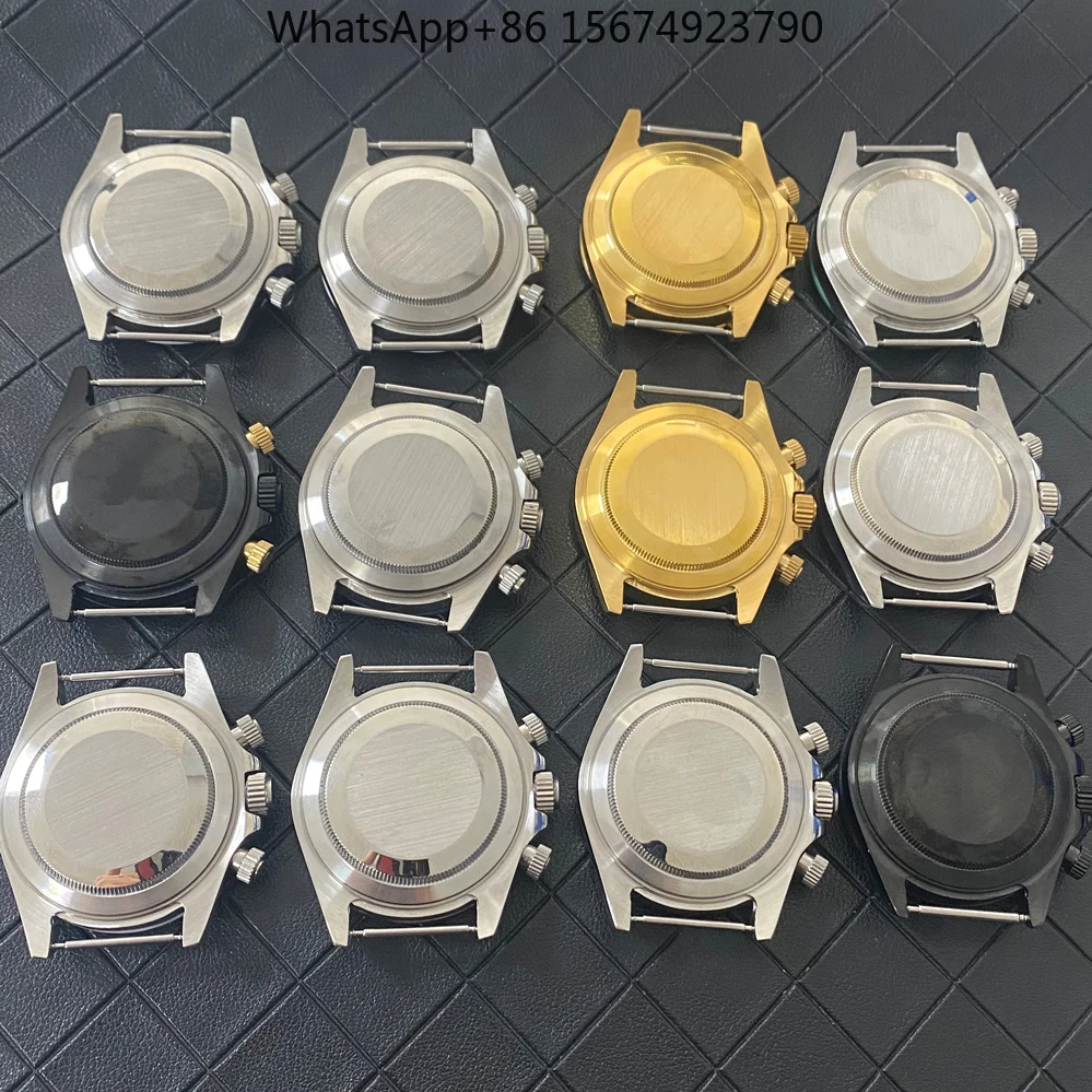 Modified case accessories, stainless steel ceramic ring, gold black steel color, suitable for VK63 three-eye quartz movement