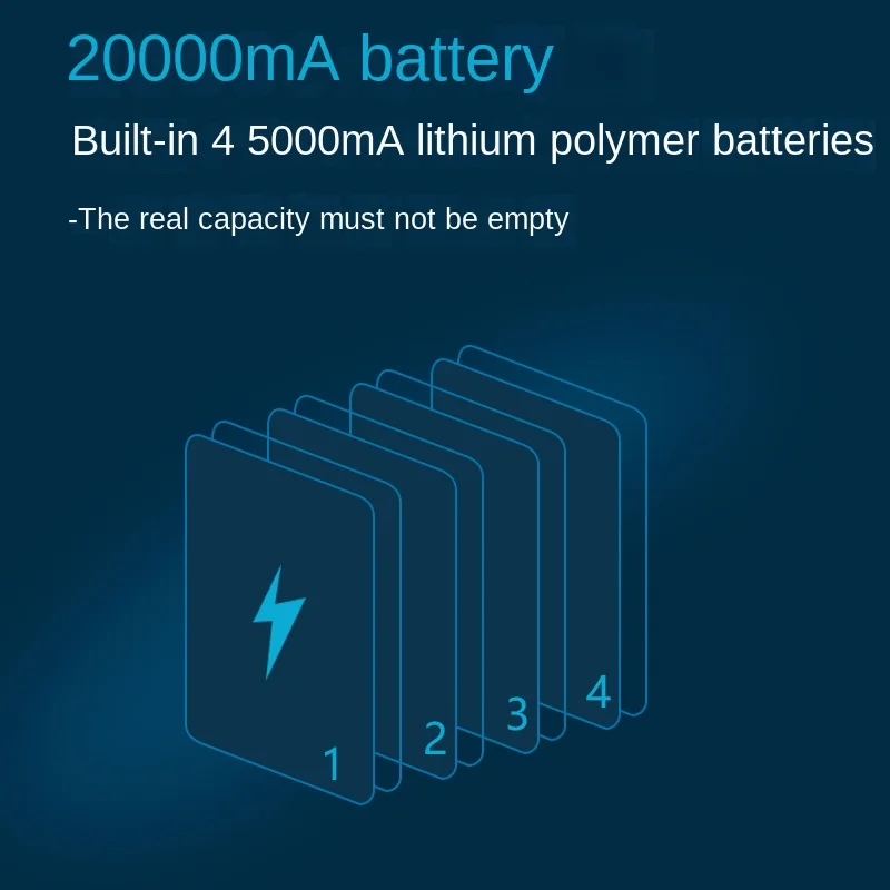 Powerbank-Lampe de poche LED à charge rapide 20000mAh, ventilateur monté à la taille, lampe de bain, lumière de pêche en plein air, banque de charge de téléphone portable lampe rechargeable lampe torche usb rechargeabl