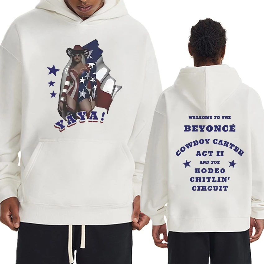

Vintage Beyonce Cowboy Carter Tour 2025 printed Hoodie Men women hip hop punk pullovers Autumn Winter Unisex Fleece Sweatshirt