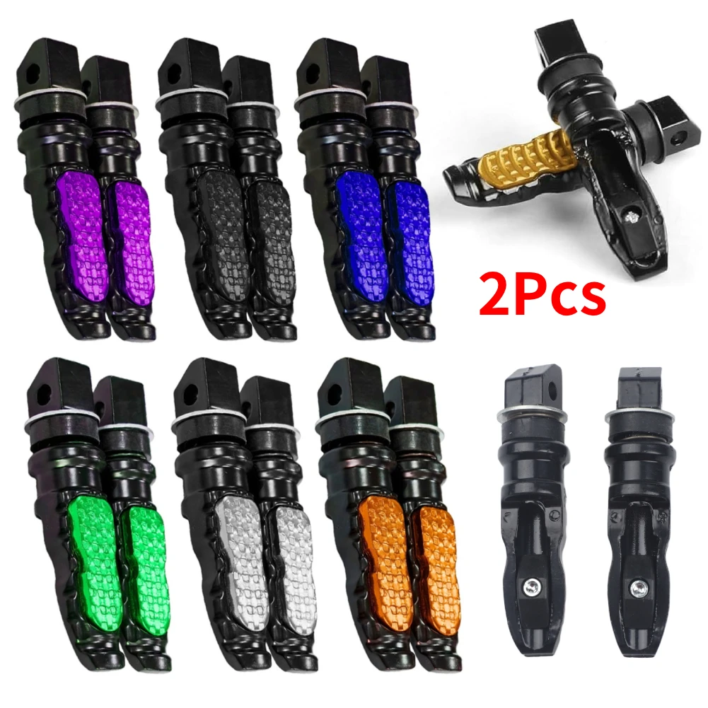 2Pcs Motorcycle Footrest Aluminum Alloy Rear Foot Pedals Off-Road Motorcycle Parts Foot Pedal Modification Foot Pegs Pedals