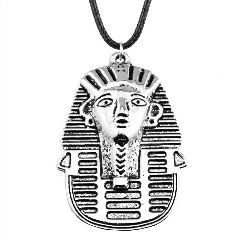 Neck Pendants New Year'S Day Necklace Leather Chain 45Cm Boho Necklace Chief Pharaoh