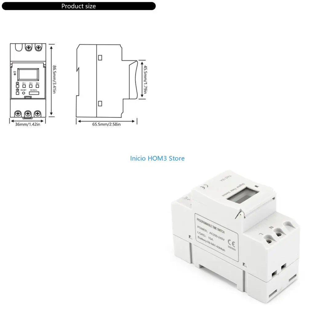 A5YD Weekly 7 Day Programmable Timer Relays Digital Electronic Relays Timer Switches 20 On Close Digital Timer Switches Enduring