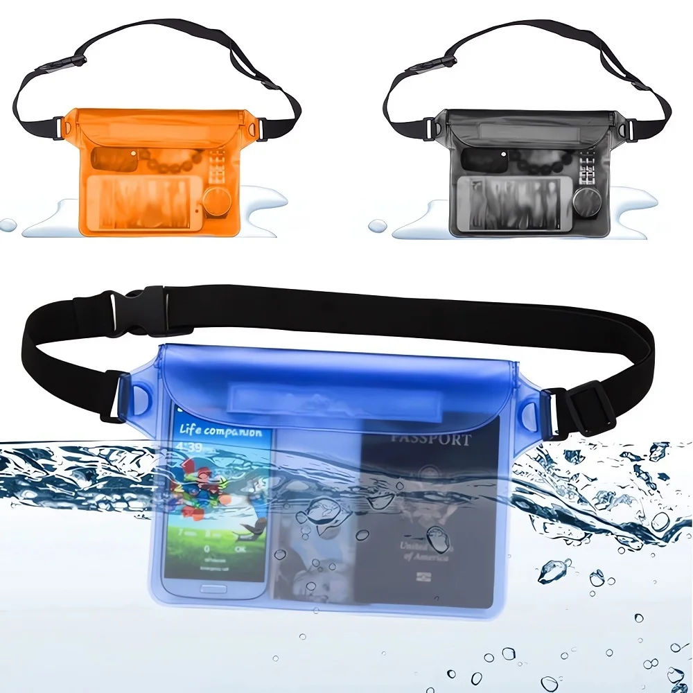 Tampa impermeável do telefone móvel 3 camadas Saco de natação de vedação Saco de proteção seca subaquática de tamanho grande para iPhone 14 Pro Max 11 e 8