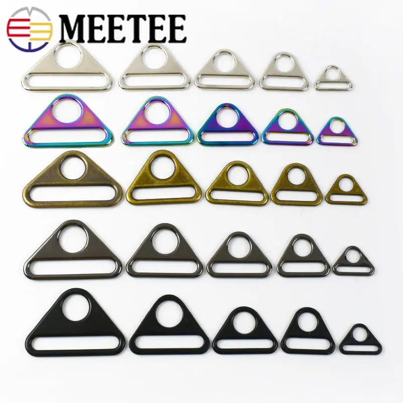 

10Pcs 20-50mm Metal Triangular Sliding Buckle Bag Should Strap Hook Anti-skid Belt Connection Clasp DIY Hardware Accessory