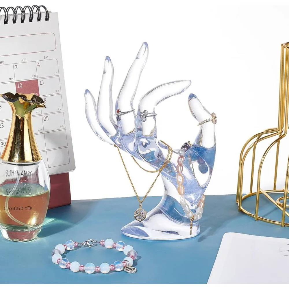Jewelry Display Hand Holder OK Shape Hand Ring Holder Elegant Bracelet Holder Jewelry Support Watch Stand Wedding Showcae Clear