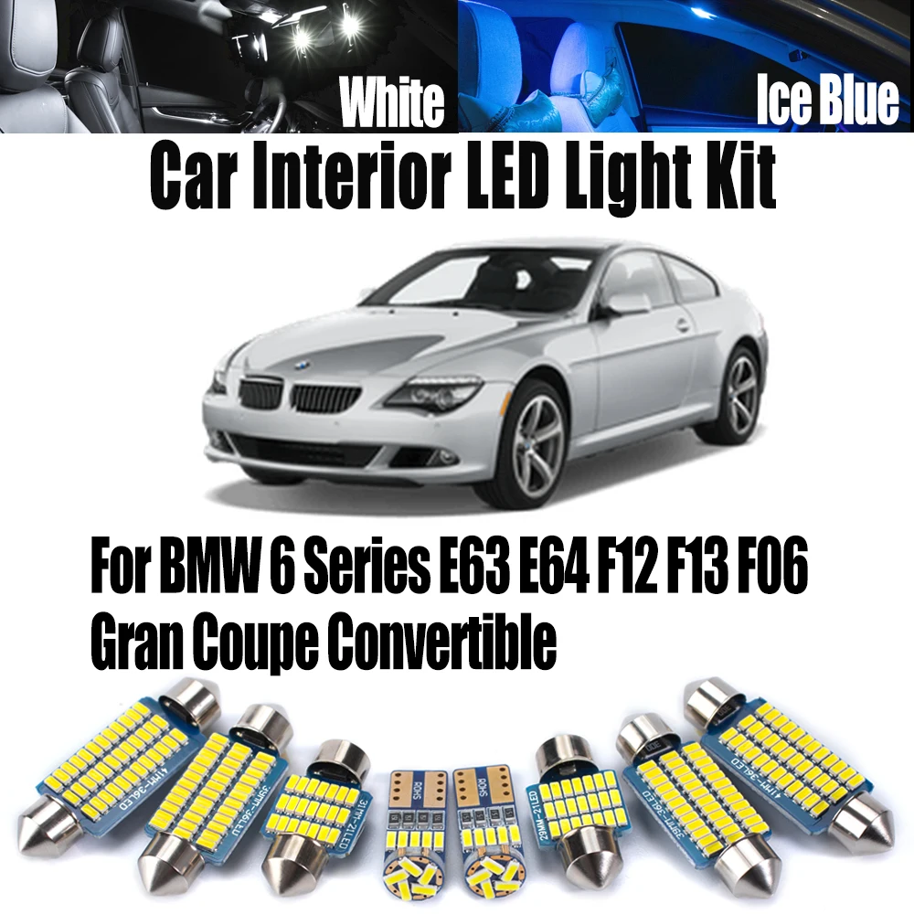 

Комплект светодиодных внутренних купольных ламп для чтения Canbus для BMW серии 6, E63 E64 F12 F13 F06 Gran Coupe, трансформируемые автомобильные лампы для косметического зеркала