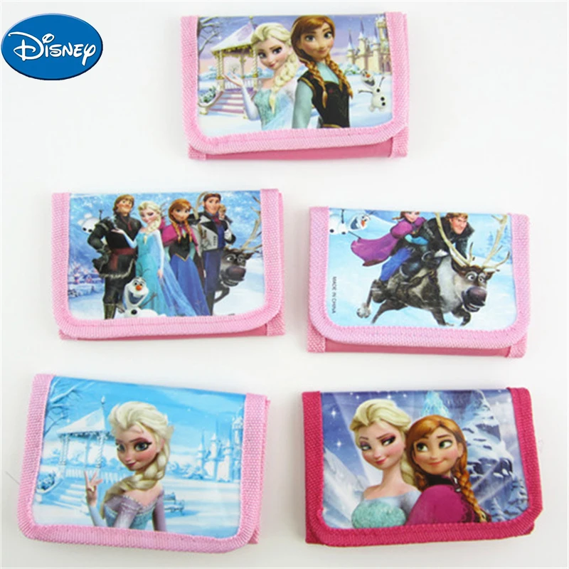 Disney Anime Mickey Minnie Wallet Cartoon Frozen Princess Anna Elsa Zipper Coin Wallet Cartoon Print Coin Purse Gifts For Child