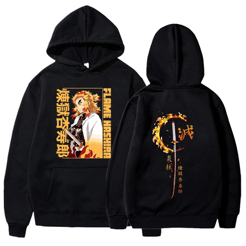 

Fashion Autumn Winter Hoodies Anime Rengoku Kyoujurou Hoodie Harajuku Sweatshirts Women Men Long Sleeve Clothes