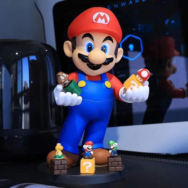 Super Marios Bros figurka telefon pilot zdalnego sterowania uchwyt podporowy 31cm lalki zabawki dla dzieci pokój dzienny pokój dekoracje na prezenty