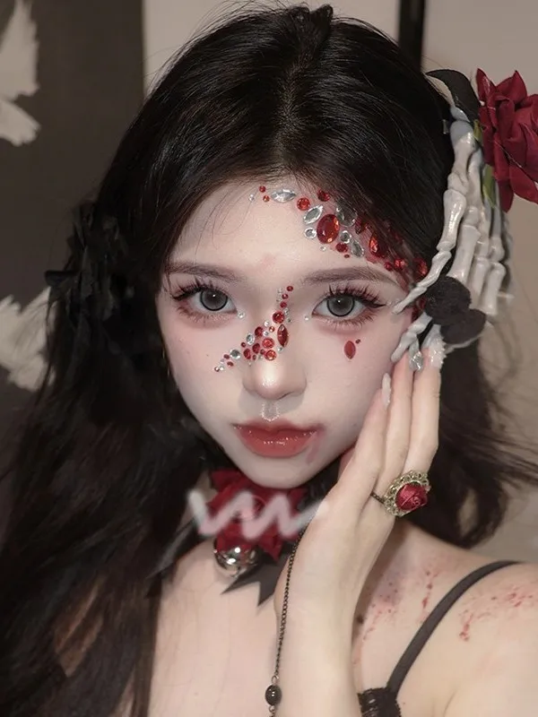 loween  Knot Veil Ghost Claw Hair Clip Rose Flower Skeleton Hand  Gothic Sle k  Hair Accories