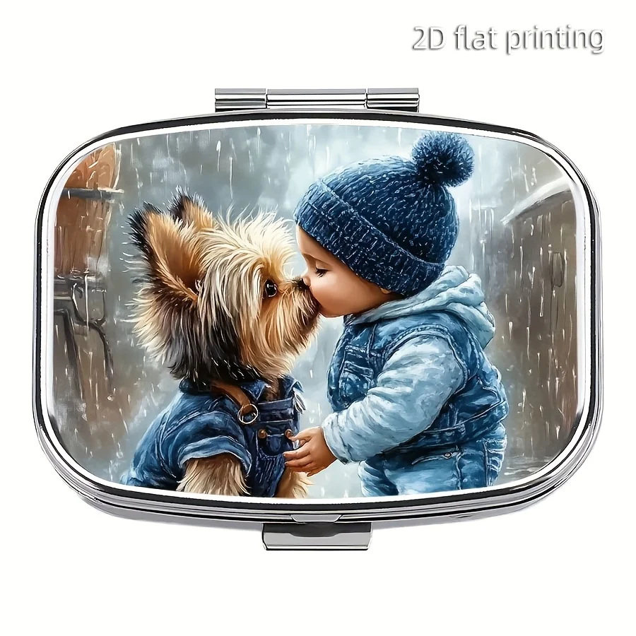 1 Mild-Pet Friendly Pill Box, 2-Compartment Pill Box, Portable or Wallet-Sized Pill Box, Mini Pill Box for Travel or Daily Use