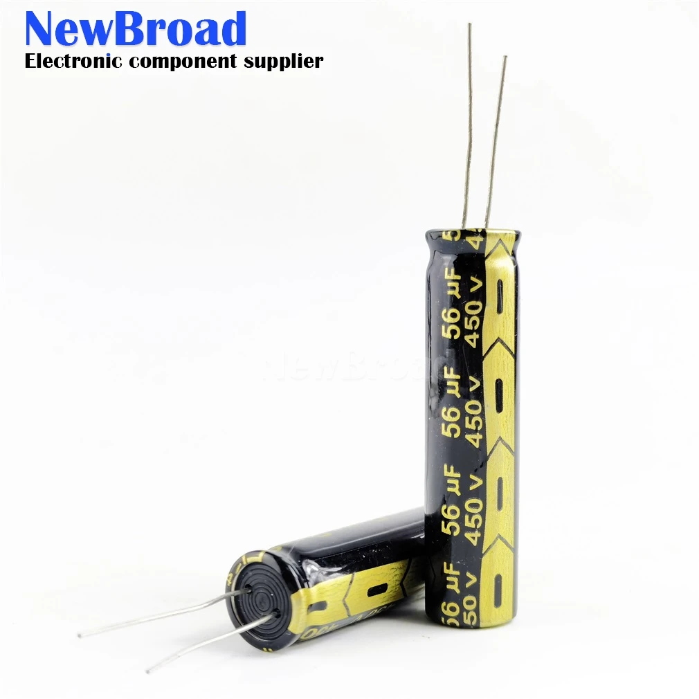 5 шт., 450 В, 56 мкФ, высокочастотный источник питания для ЖК-дисплея, часто используемый, длинная полоса, новый электролитический конденсатор 56 мкФ, 450 В, 13*50 мм