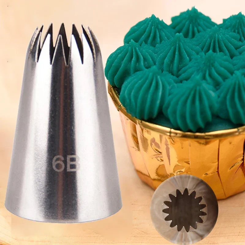 #6B Pastry Nozzles Cupcake Cake Decorating Tools Stainless Steel Icing Piping Nozzle Fondant Cookies Cake Decorating Tips