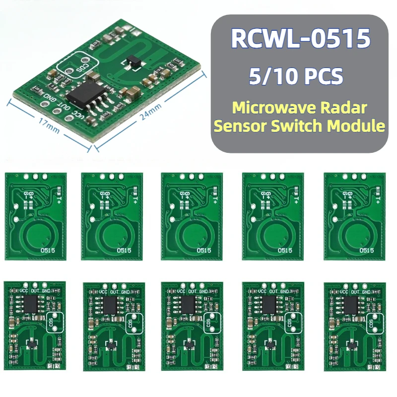 

5/10PCS RCWL-0515 12-15m Long Distance 2.7G RCWL 0515 Microwave Detection Module Is Suitable for Garage Lamp / UV Lamp