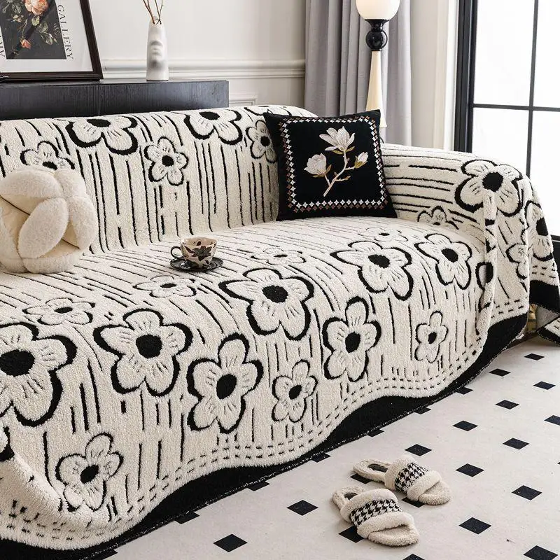  Sofa Cover Cloth Winter Plush Sofa Blanket Non-Slip Full Cover Sofa Towel  Scratch Proof Geometric Pattern Home ...