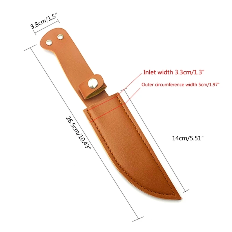 Quality Fixed Blade Straight Knife Holder Outdoor Tool Belt Loop Hunt Multi Holster Carry Sheath PU Leather Scabbard for Camping