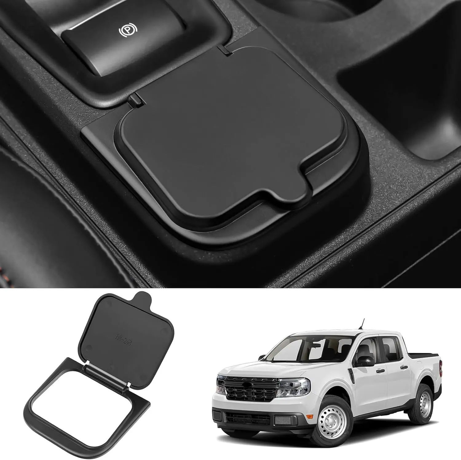 Mittelkonsolen-Tastenabdeckung (Scharnier-Design) Kompatibel mit Ford Maverick 2022-2026 Zubehör Schalthebel-Tastenabdeckung ABS Matt