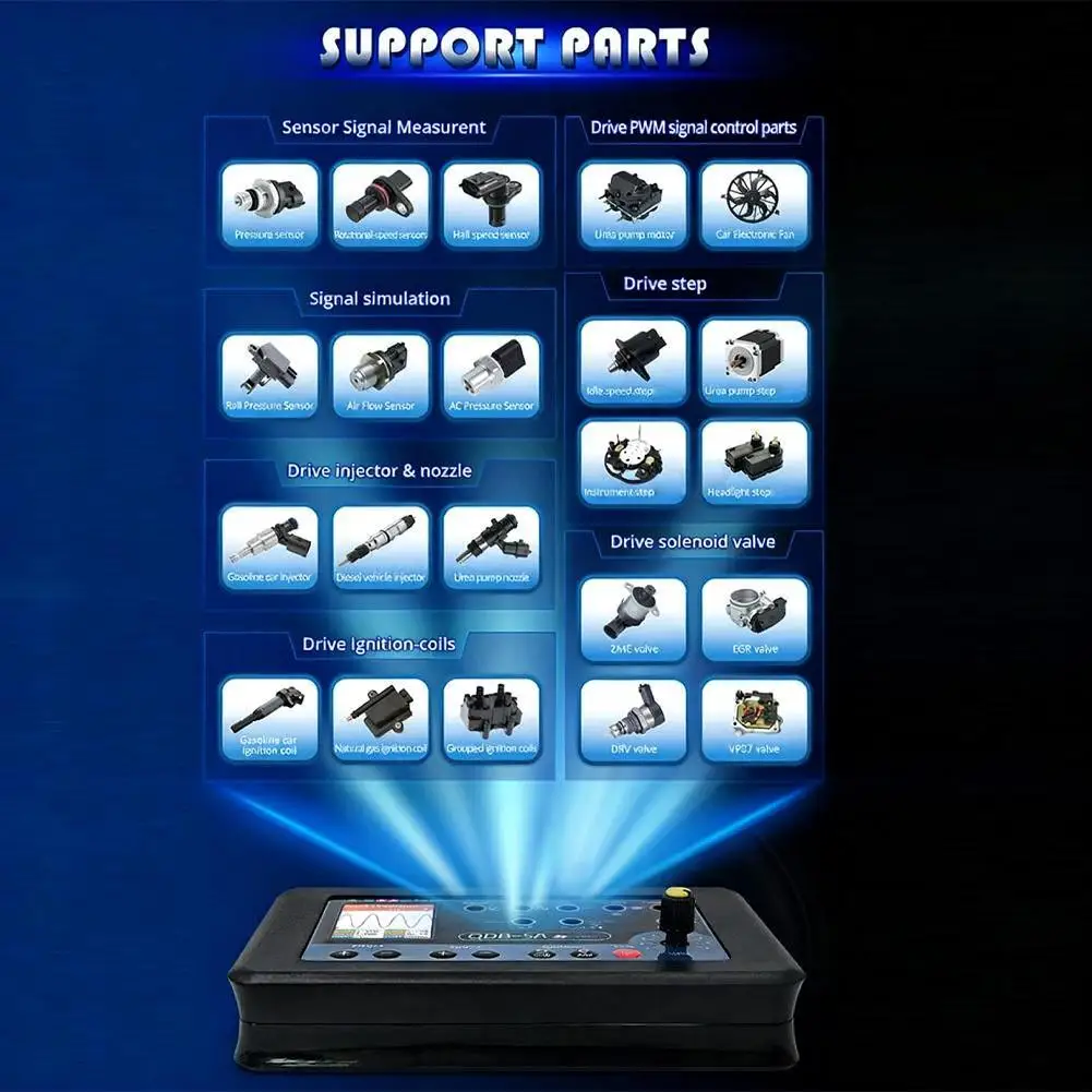 

QDB 3A 4A QDB-5A Автомобильный привод Тестер Осциллограф Генератор сигналов ШИМ Инструмент зажигания Мультиметр Драйвер Катушка Двигатель St O5H7