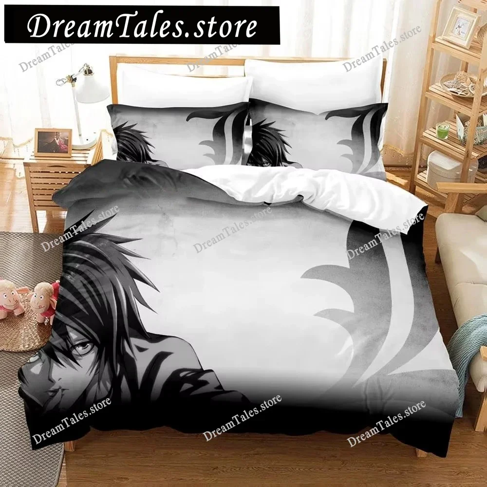 Exquisite 3D Cartoon Death Note Wallpaper Print Bedding Set Duvet Cover Comforter Bed Youth Kids Girls Boys Gift741