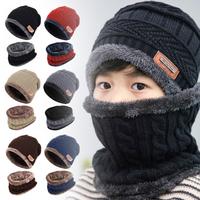 Winter Knitted Hat Children Gloves Plus Velvet Warm Ear Hat 2pcs Kids Wool Thickened Cap Cold-proof Girls Cap Sc I8e7