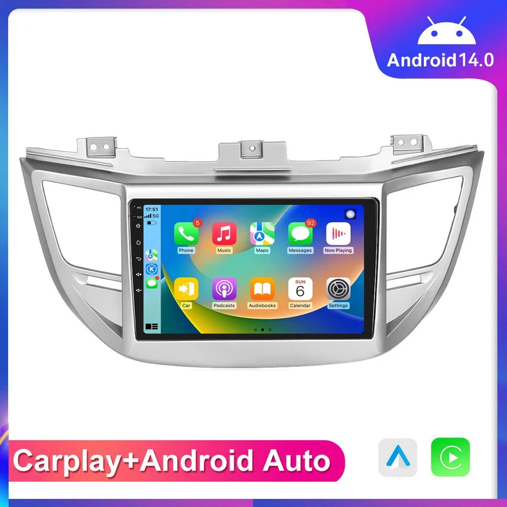 

Android 14 Wireless Carplay Android auto Car Radio for Hyundai Tucson 3 2015-2018 GPS navigation 4G+WiFi multimedia player 2din