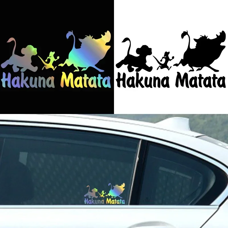 

Hakuna Matata Animal Car Stickers Auto Window Bumper Vinyl Decals Reflective Waterproof Motorcycle Body Fuel Tank Decoration