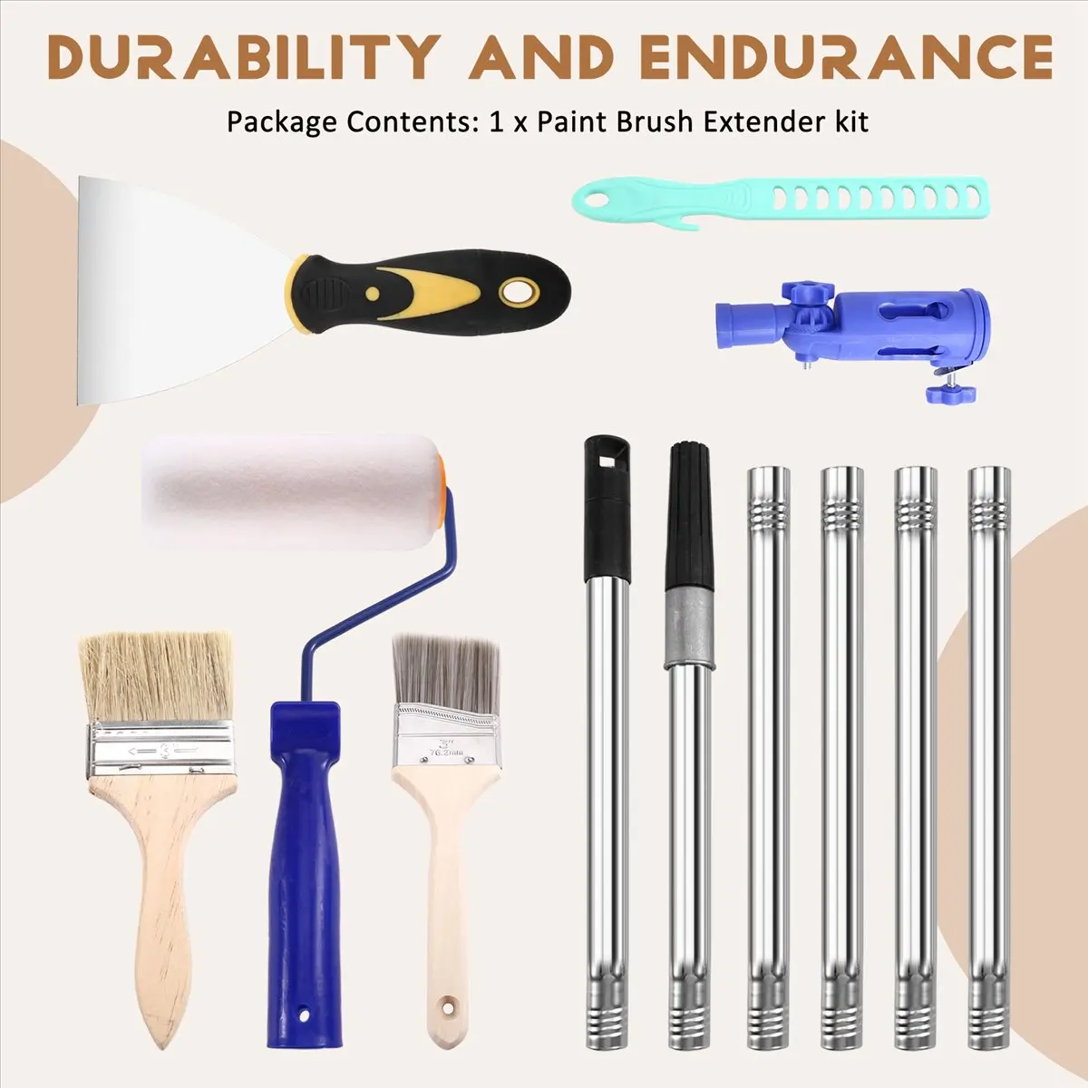 DT81 Multi-Angle Paint Brush Extender Paint Pole Extension Device Removable Extension Rod for High Ceiling