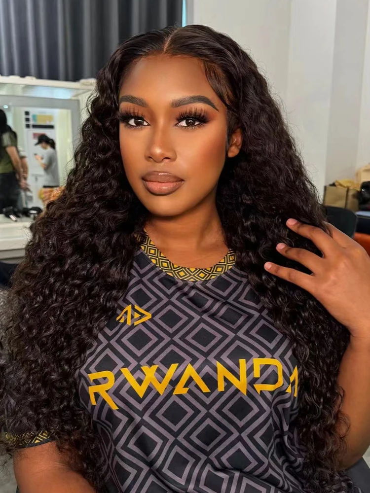 

30 40 дюймов 300% Плотность Глубокая волна 13x6 Прозрачный HD Парик фронта шнурка Бразильские человеческие волосы Вьющиеся 13x4 Парики шнурка для чернокожих женщин