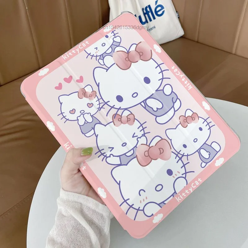 Sanrio Hello Kitty Cinnamoroll Ipad 2022 Air 5 4 3 New Model Three Fold 12.9 Inch ShockProof Case Tablet Ipad Mini 4 5 6 Covers