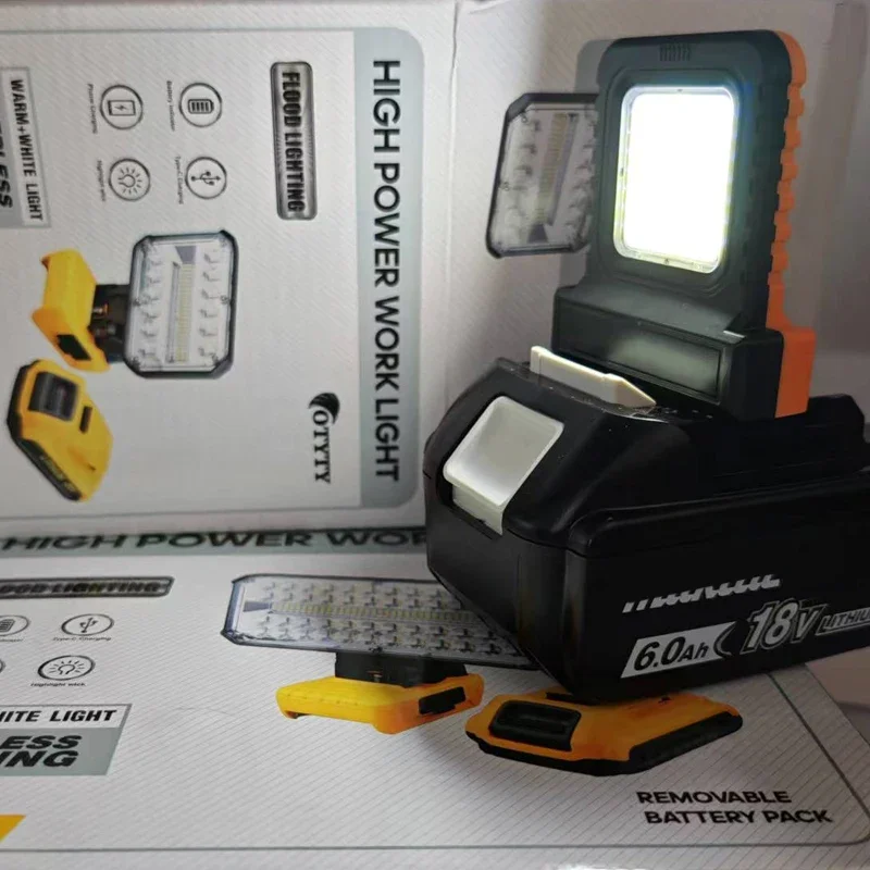 Для DeWALT 20 В Для Makita 18 В Для Milwaukee Для Bosch Для M18 Чехол с литиевой батареей Рабочая лампа Подсветка Для Devon Для Metabo Для AEG