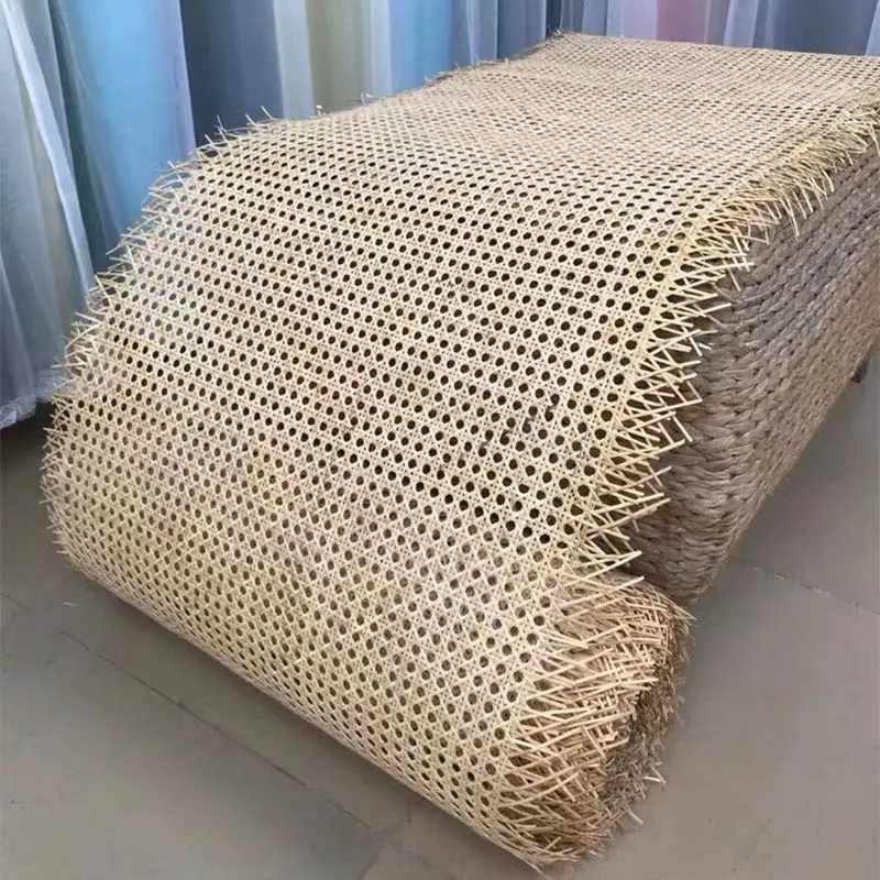 

Natural Indonesian Real Rattan Material Mat Handmade Weaving Wicker Cane Webbing Furniture Table Chair Repair Decoration