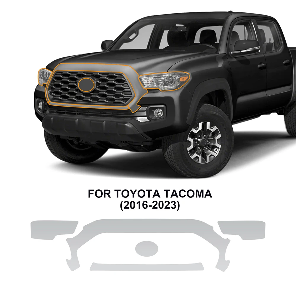 

Пленка с защитой от царапин, прозрачная пленка из ТПУ для Toyota Tacoma 2016-2018, 2019, 2020, 2021, 2022, 2023, автомобильная внешняя защитная пленка PPF для краски