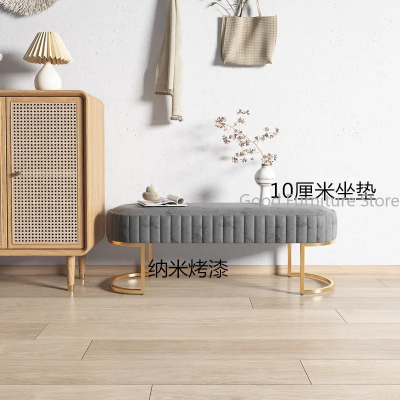 Luxury Shoes Stool Ottoman Pouf Bench Home Door Dress Hotel Bar Cafe Store Long Sofa Rest Stool Velvet Soft Vanity Chair