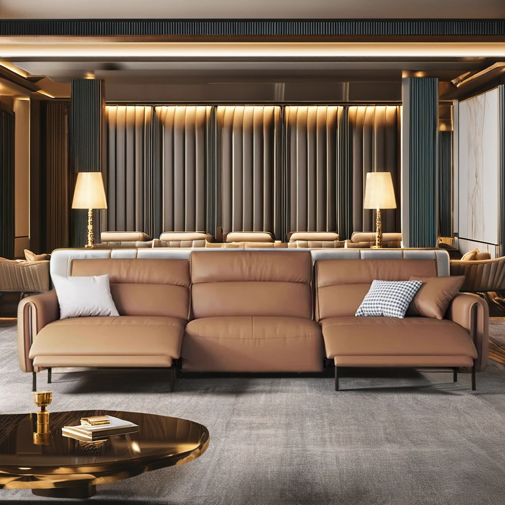 أرائك صالة فاخرة لغرفة المعيشة أريكة كهربائية كرسي مجموعة أرائك جلدية للأثاث المنزلي غرفة المعيشة الحديثة #3
