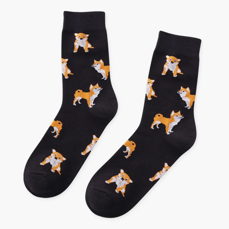 New Cute Lovely Cartoon Women Combed Cotton Socks Women Interesting Gift Shiba Inu Cat Pig Corgi Lovely Animal Pattern Sock