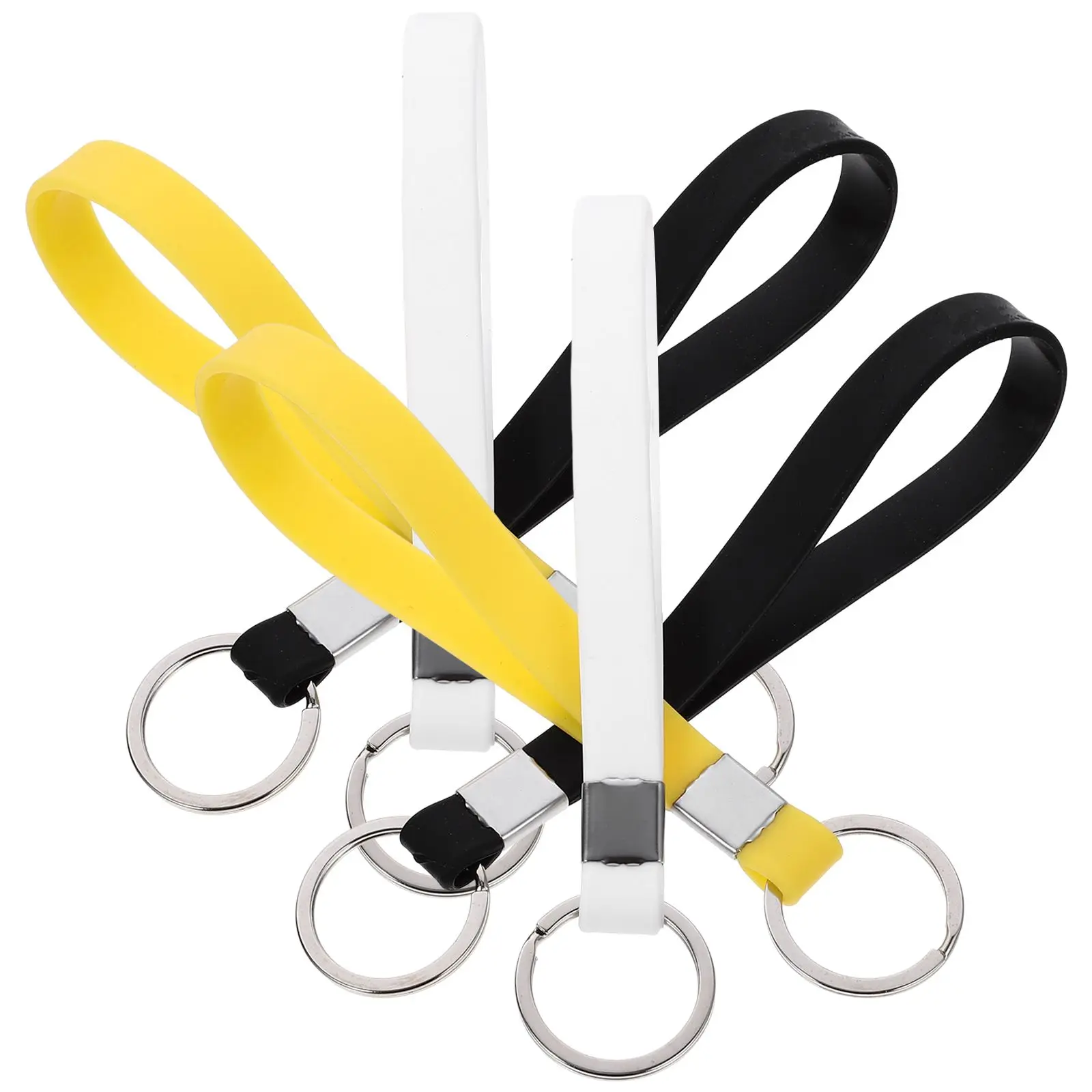 

6pcs Keychain Silicone Lanyard for Keys Wristlet Jelly Portable Strap Lightweight Durable Creative Design Ideal Companion Car