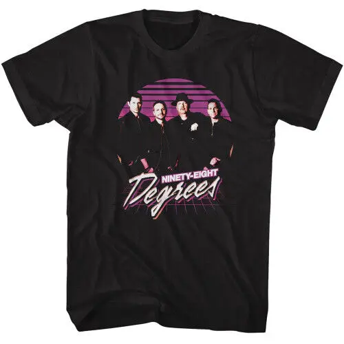 98 Degrees Retro Group Shot Black T-Shirt