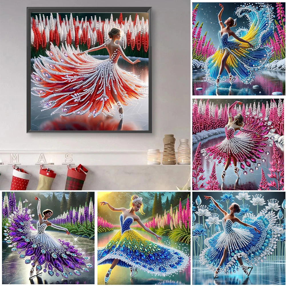 5D DIY Partial Special Shaped Drill Diamond Painting Kit Girl Decoration 30x30cm - view 3