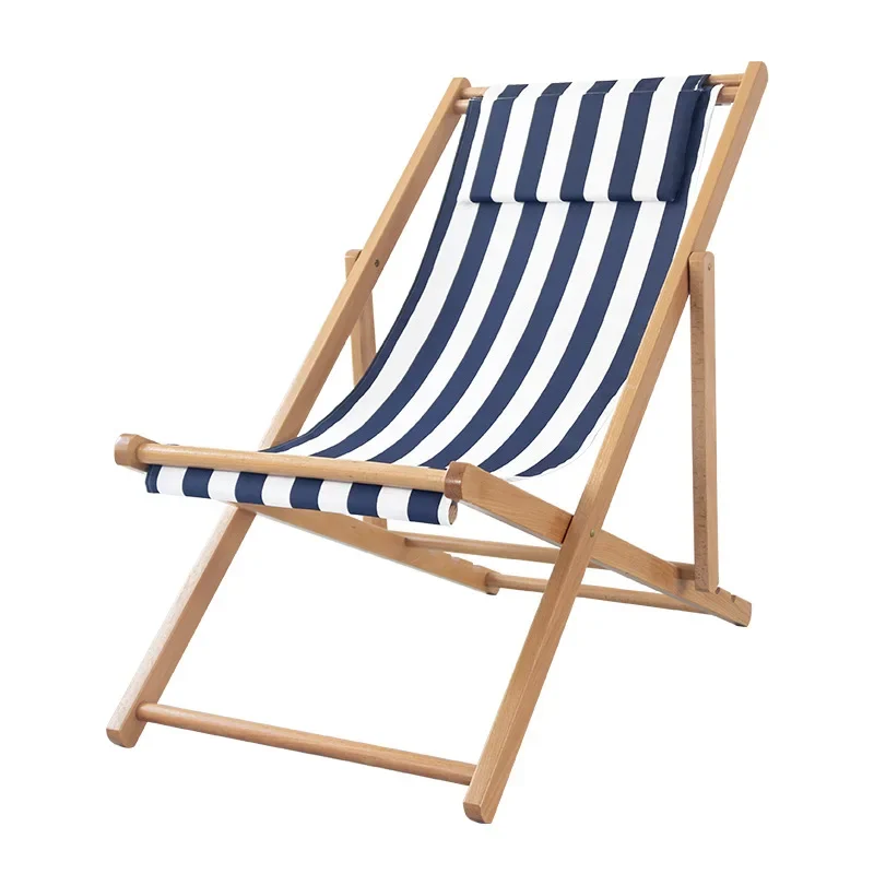 

Customization Print Beach Chairs Solid Wooden Portable Camping Chair Poolside Sun r Folding Chaise