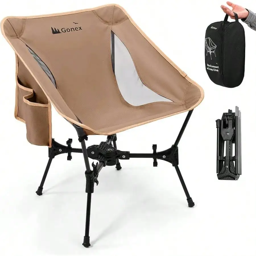 

Portable Camping Chair, 5th Gen Ultralight Compact Backpacking Foldable Lightweight Folding Chair Outdoor Camp Hiking Beach Picn