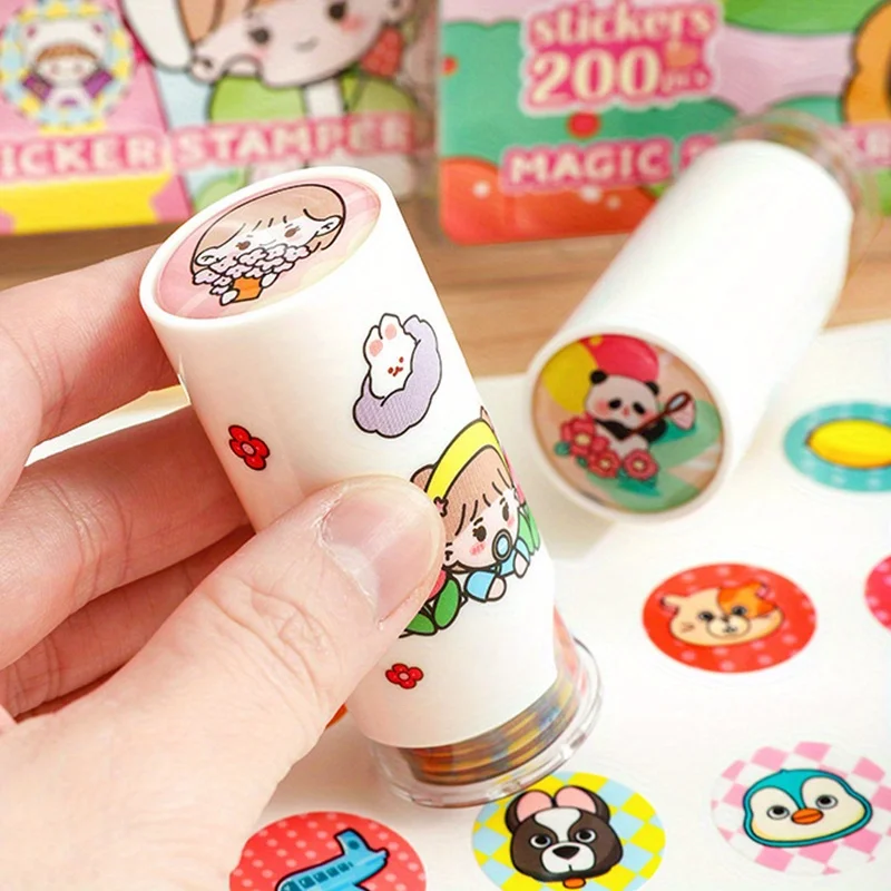 مجموعة واحدة من طوابع المكافآت للأطفال، وطوابع الألعاب، وملصقات ملونة مقاومة للماء بدون خياطة لمكاتب الكتب المدرسية