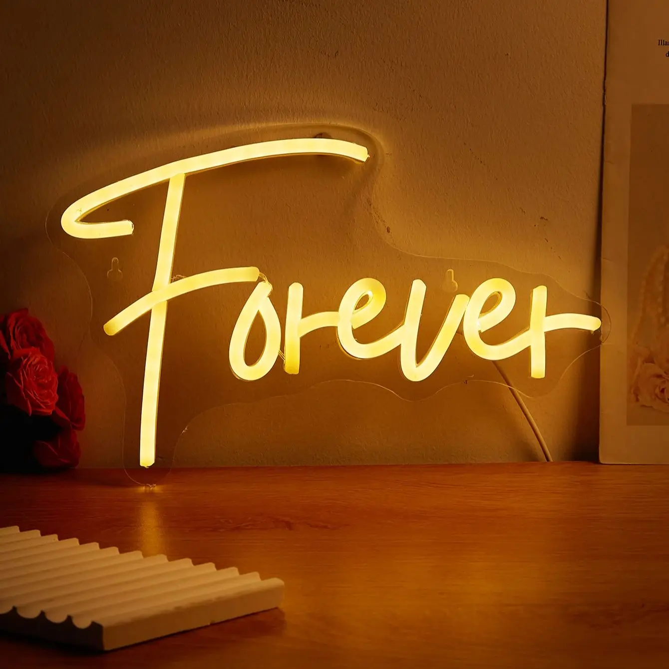 

Светодиодные неоновые вывески Chi-buy LED Neon Forever с питанием от USB, ночник, 3D-декор для стен, лампа-декор для спальни и гостиной, подходит для