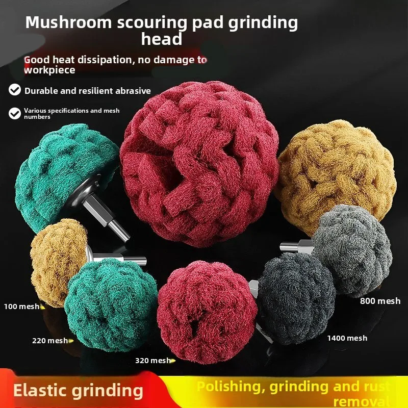 Baijie cloth grinding head with handle nylon fiber polishing wheel rust removal and polishing tool stainless steel wire drawing